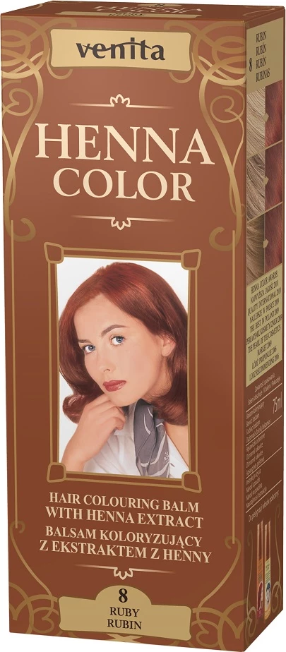 Balsam za barvanje las Venita Henna Color 8 Rubin, 75 ml, za ženske