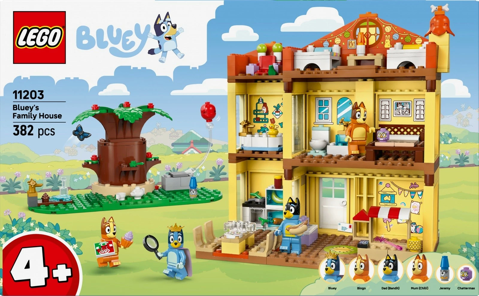 Družinska hiša Bluey, set gradnikov LEGO 11203, 382 kosi, plastika, za otroke, pisano