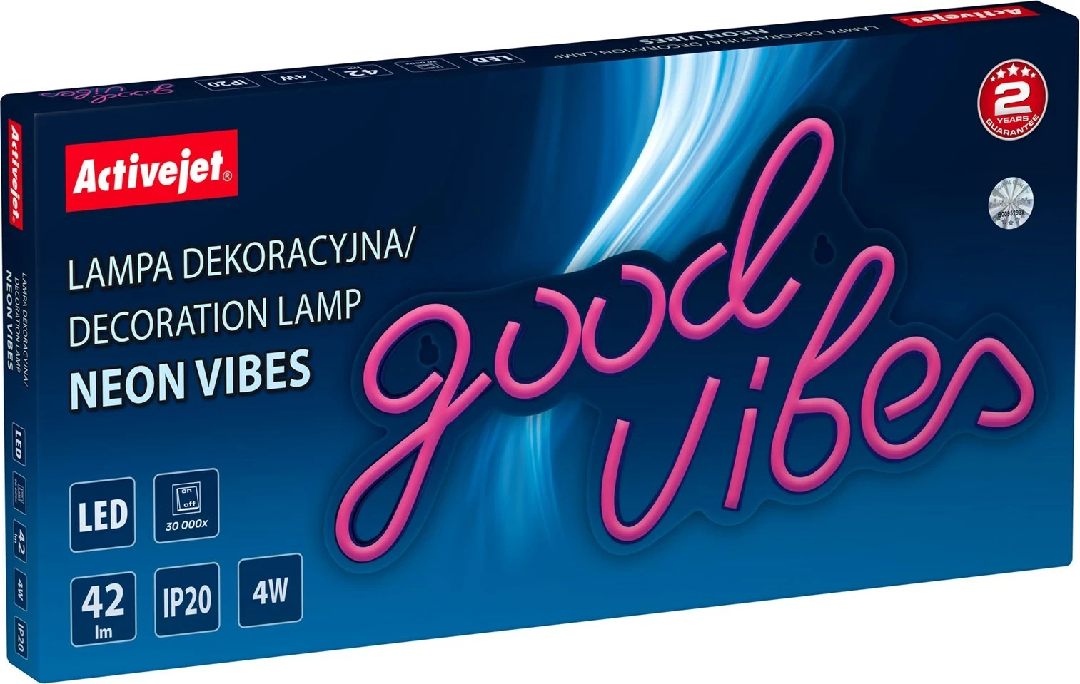 LED napis Activejet AJE-NEON VIBES, večbarven