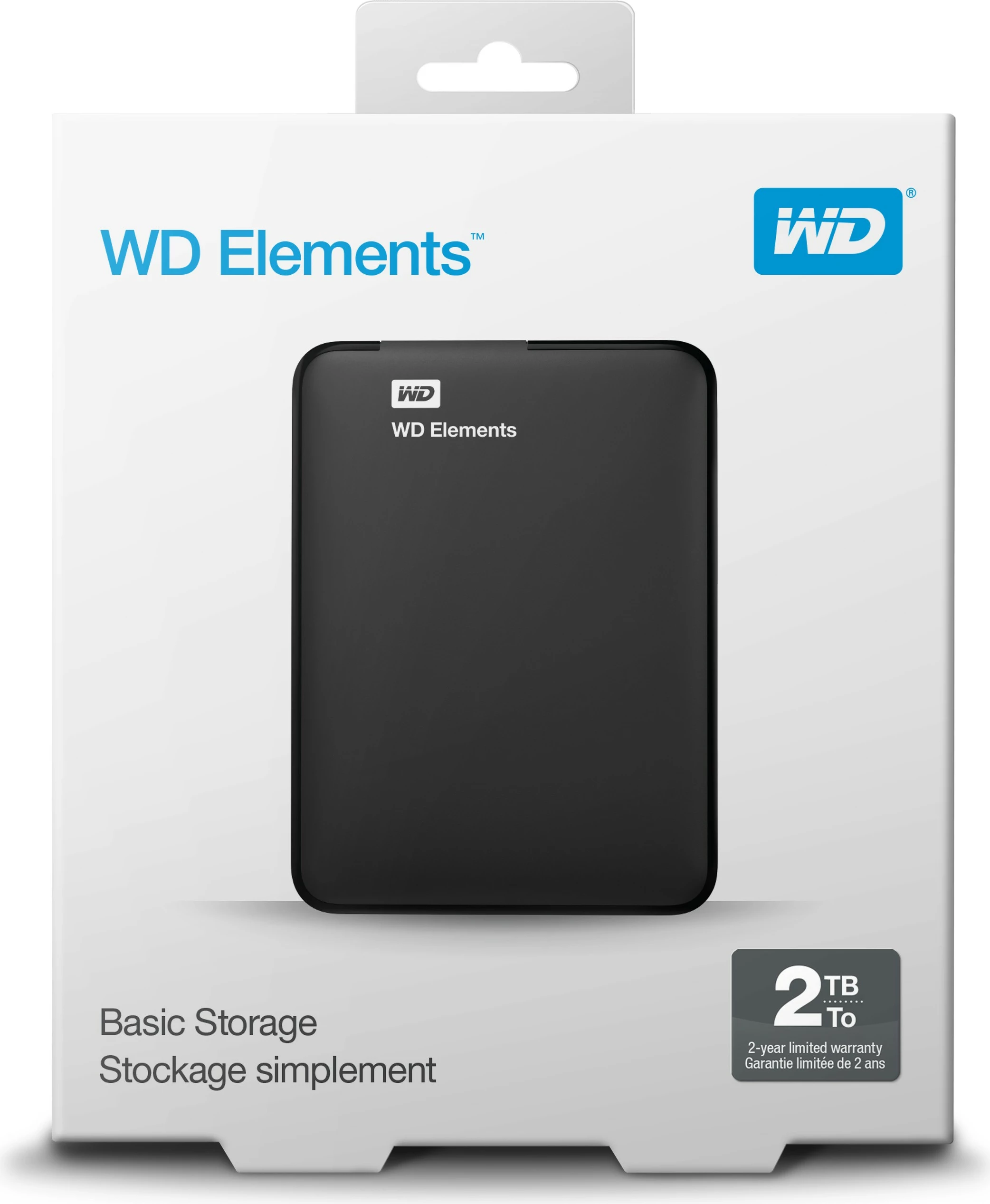 Prenosni trdi disk Western Digital WD Elements, 2 TB, 2.5", 3.2 Gen 1, črn