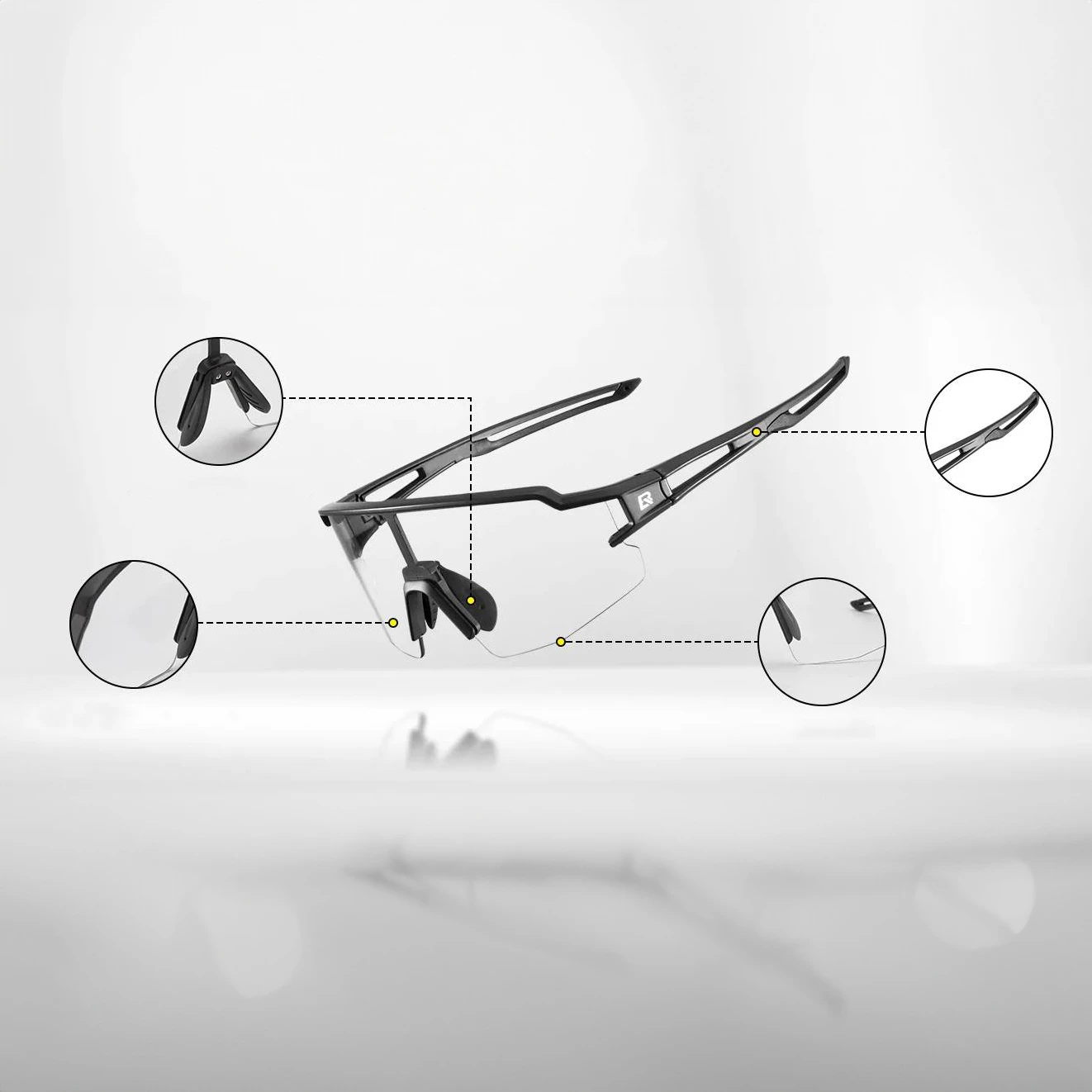 Kolesarska očala Rockbros 10175, fotokromatska, UV400, črna