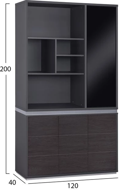 Profesionalna pisarniška knjižnica iz palisandra FH2091R 120x40x200cm