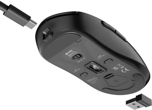 Brezžična miška Fury Tanto T4, 12000 dpi, 7 gumbov, črna