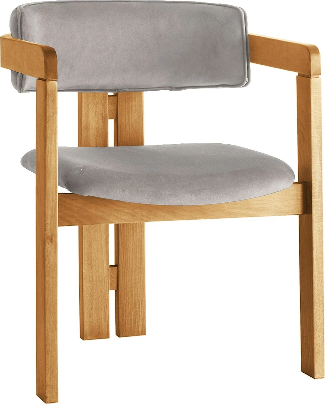 Žameten stol Skye Decor CO - 035, hrast in svetlo rjava