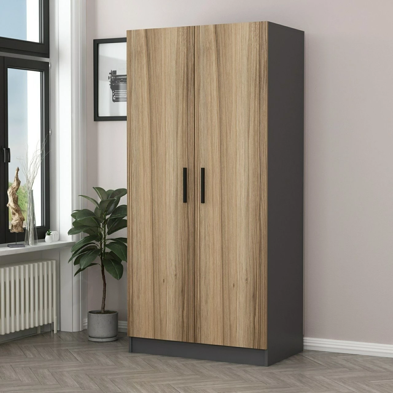 Omara Skye Decor, antracit in hrast, 210 cm