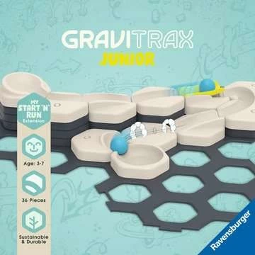 Kreativni set za steze z žogicami GraviTrax Junior Starter-Set S Start & Run Ravensburger, 36 delov, za otroke 3–7 let