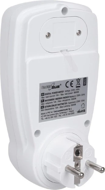 Merilnik porabe energije Greenblue GB202, 0 - 9999 W, bel