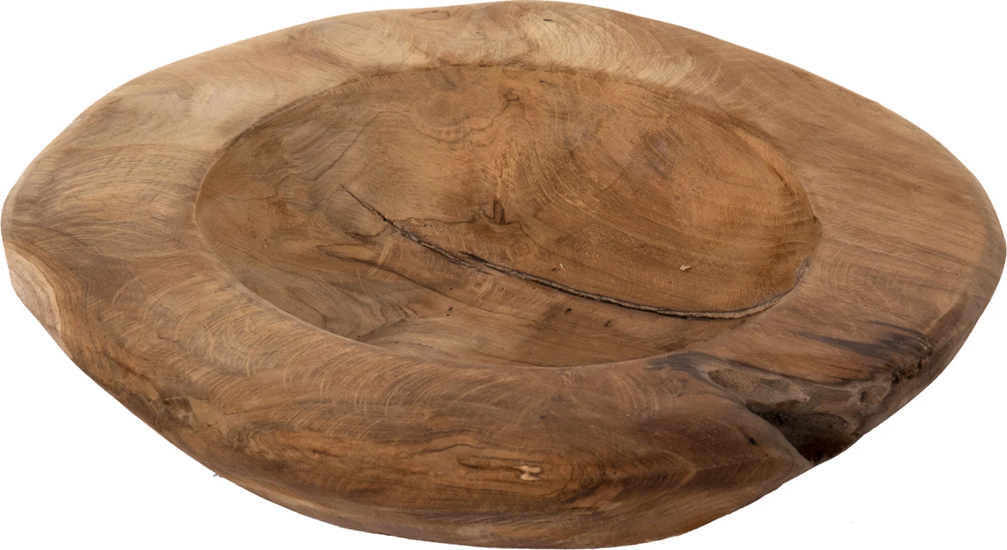 Dekorativna skleda za mizo YOKI FH9627 iz tikovega lesa Φ29x6Hcm