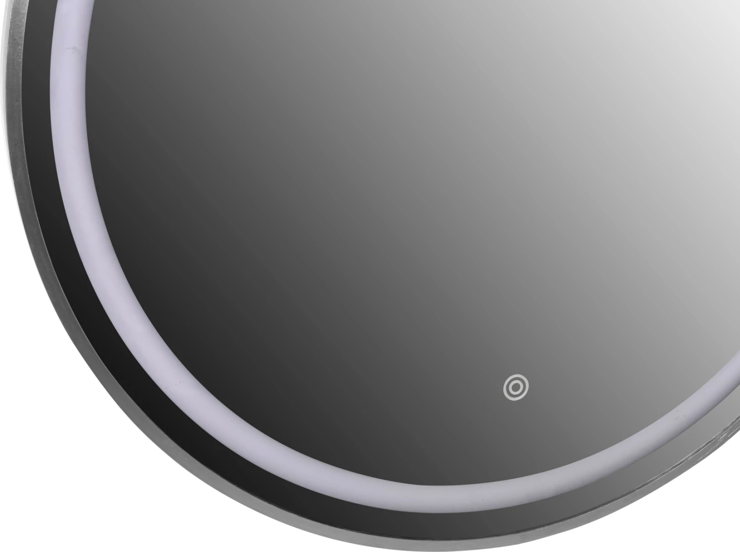 Okroglo stensko ogledalo FH9580.40 aluminijasto v sivi barvi z LED osvetlitvijo Φ60x3cm