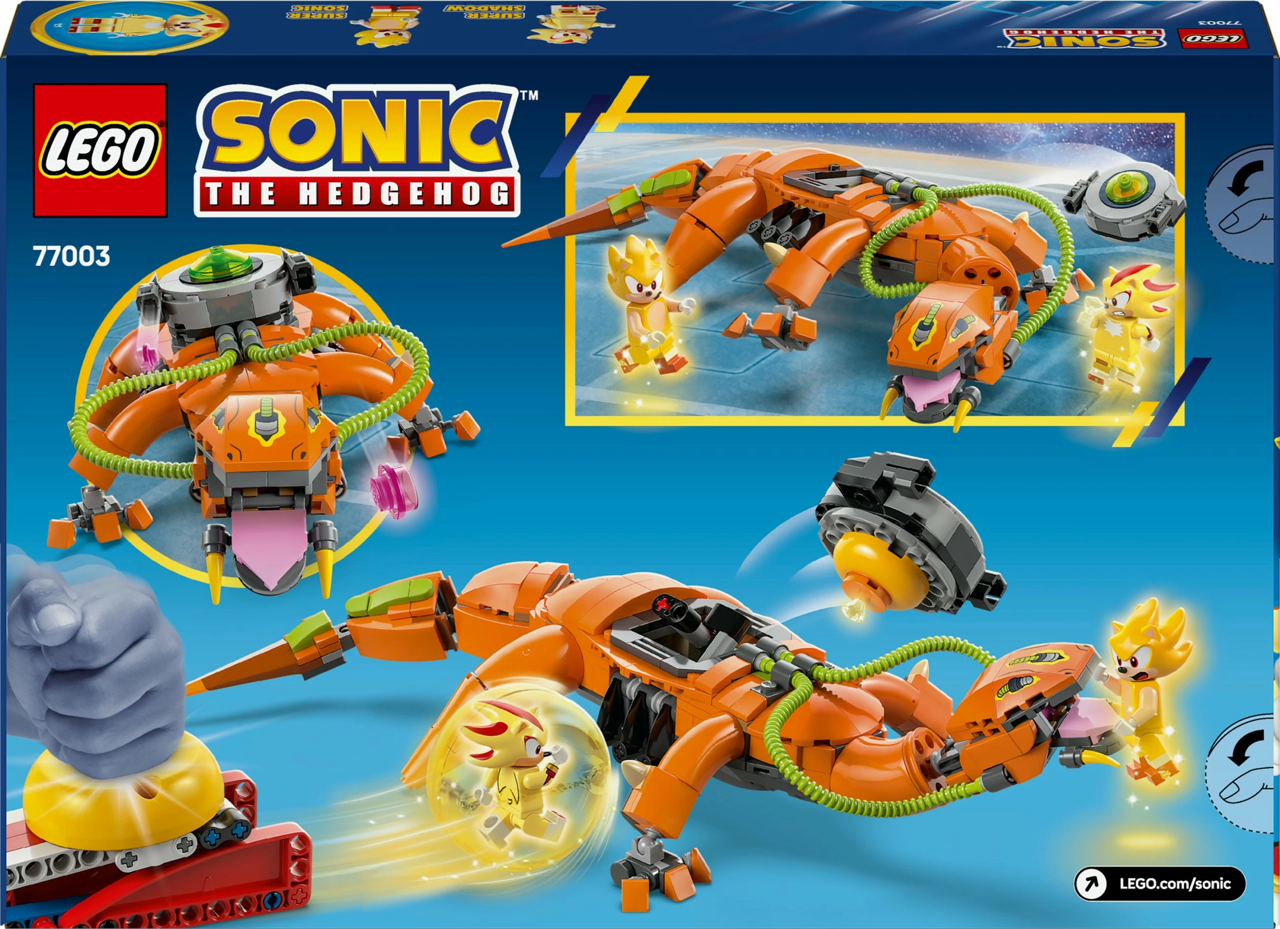 Set za sestavljanje Super Shadow vs. Biolizard LEGO Sonic the Hedgehog 77003, 419 kosov, večbarven
