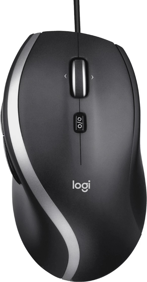 Žična optična miška z USB in hitrim kolescem, Logitech M500s Advanced 910-005784, srebrno/črna