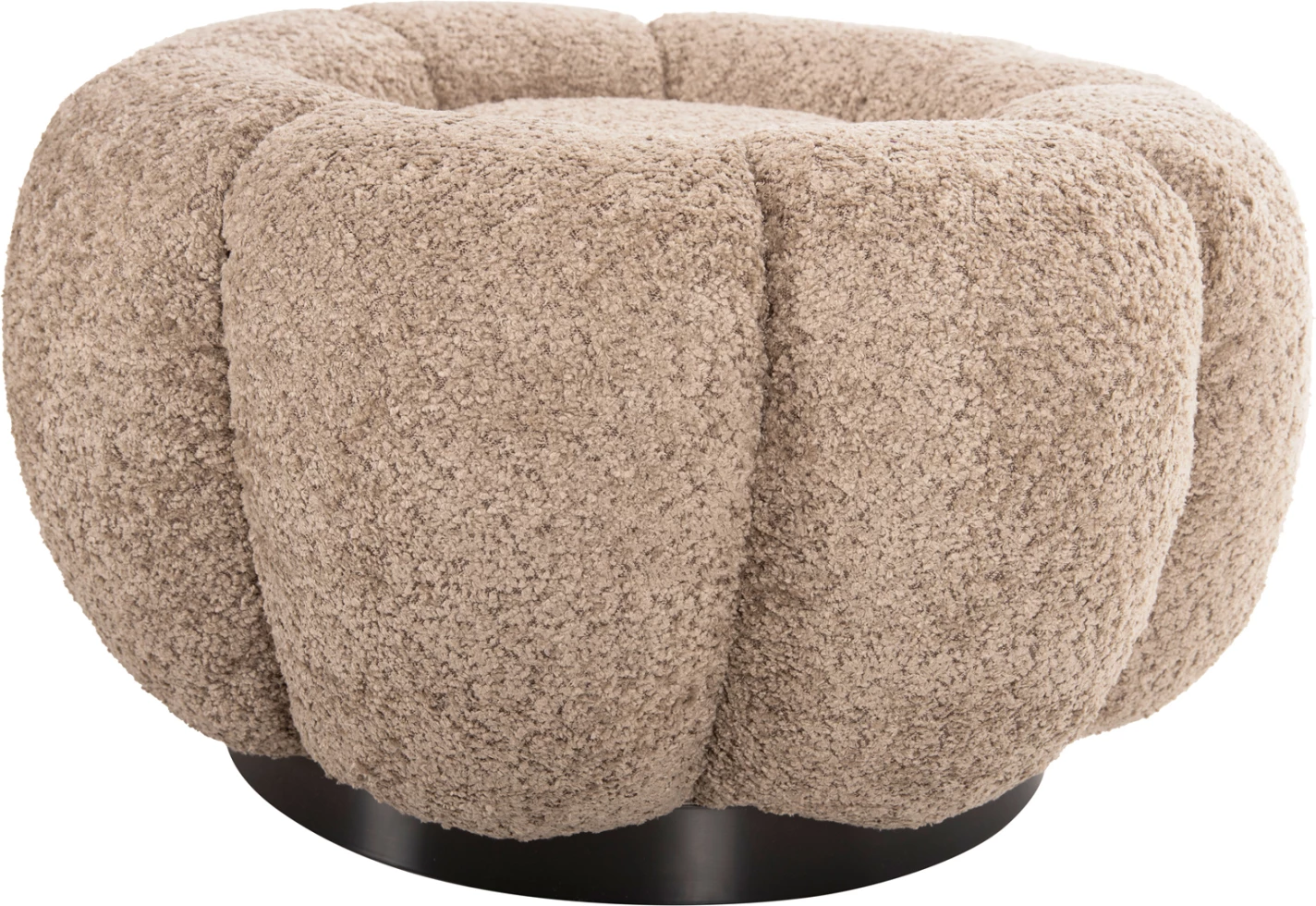 Okrogli stol KRIPP FH9602.08 bež boucle-črna kovinska osnova Φ60x31Hcm