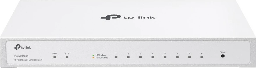 Upravljan preklopnik TP-Link Festa FS308G, L2/L2+, Gigabit Ethernet, PoE, bel