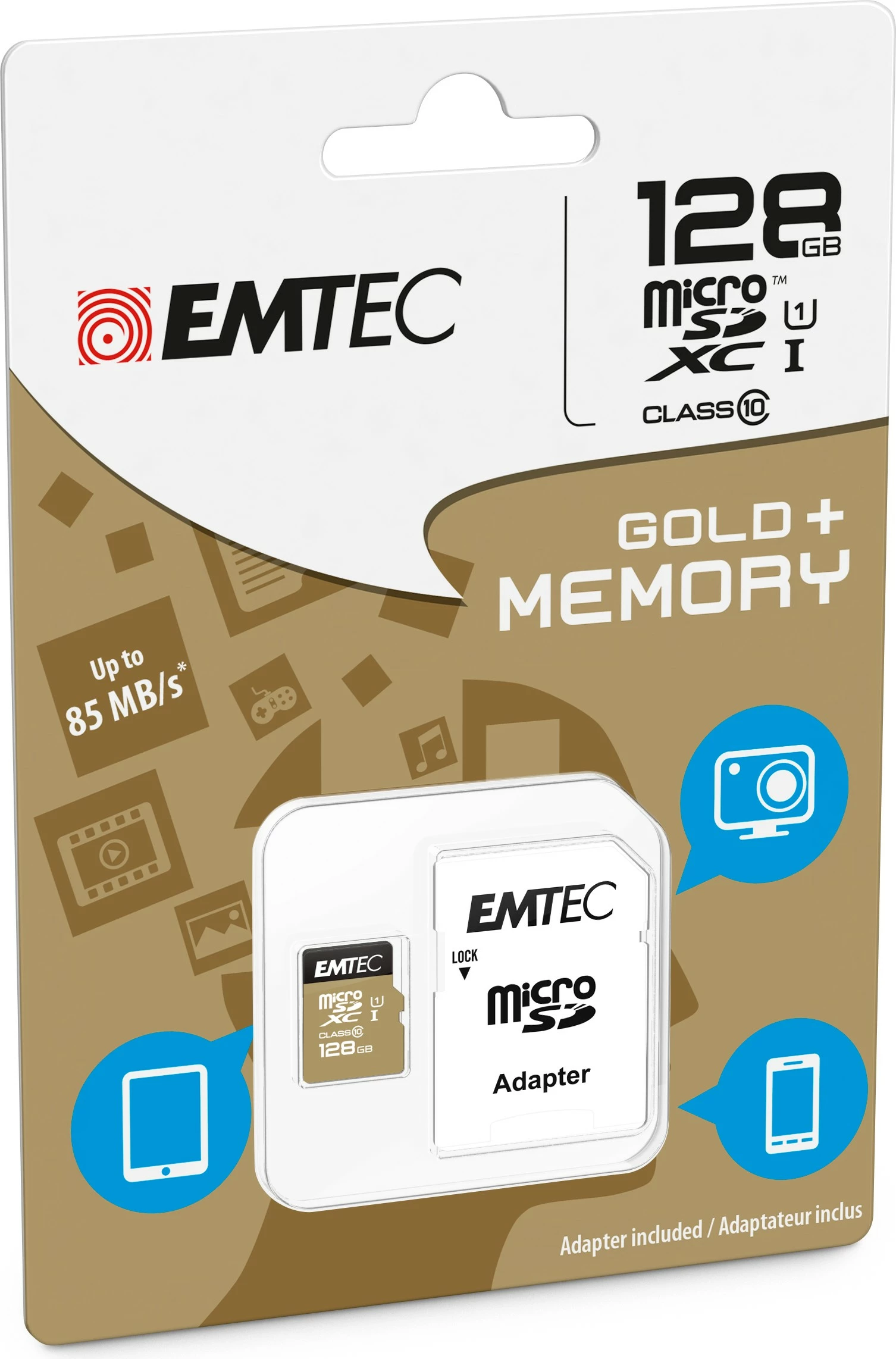 Kartica pomnilnika EMTEC microSDXC 128 GB, Class 10, črno/zlata