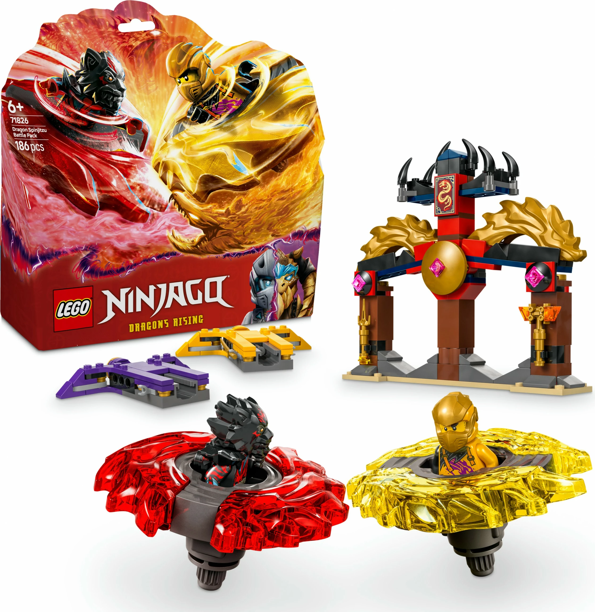 Komplet za gradnjo Ninjago Dragon Spinjitzu Battle Pack 71826, 186 delov, večbarven