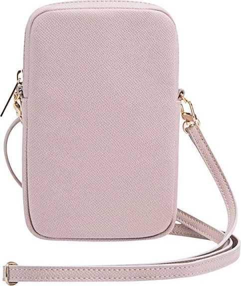 Ovitek za telefon ZIP Leather Triangle 4G Guess, rožnat