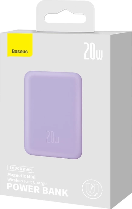Magnetni powerbank Baseus Magnetic Mini 10000mAh, USB-C 20W, MagSafe, vijoličen
