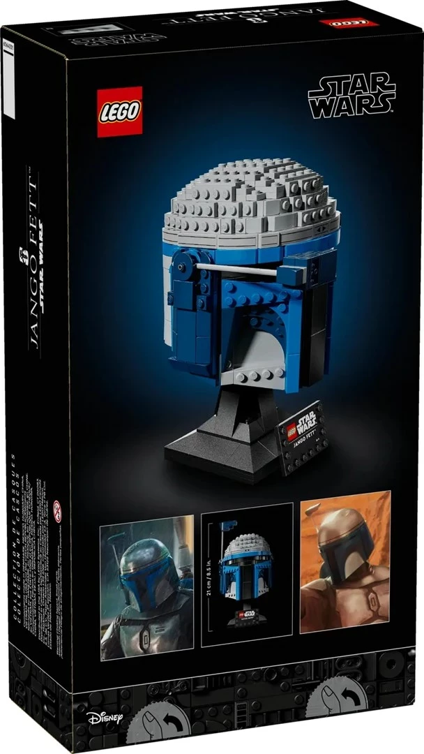 Kolekcionarski model čelade Jango Fett, LEGO Star Wars 75408, 816 kosov, za odrasle, modro/siv