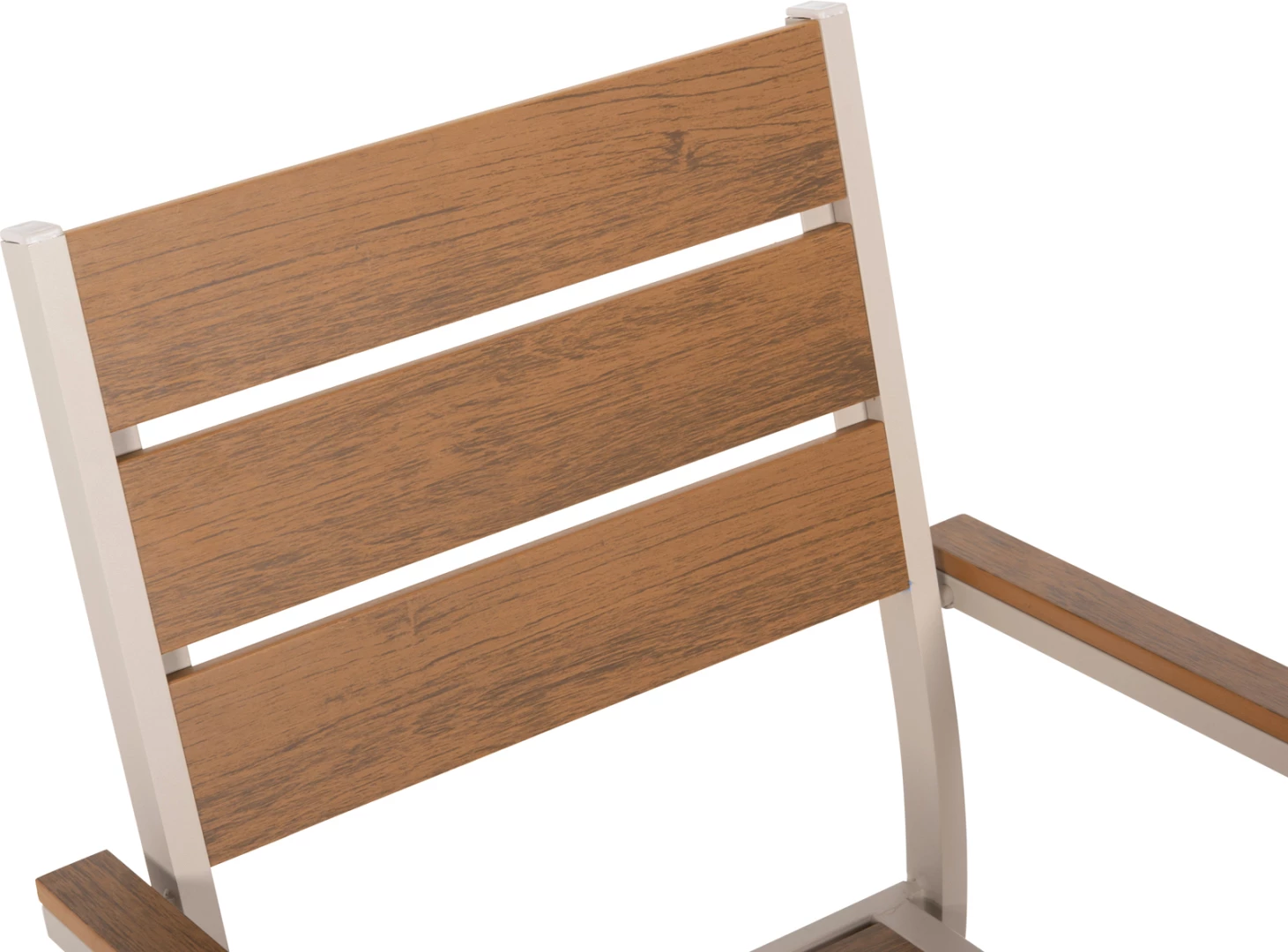 Aluminijasti naslanjač SAGA FH5981.04 šampanjec-poliles v naravni barvi 55x55x86Hcm