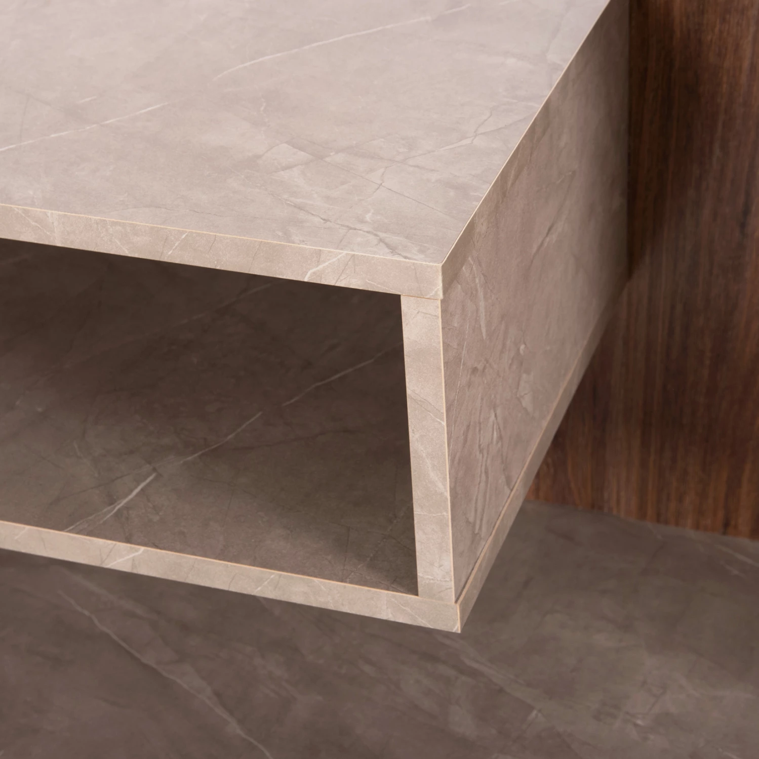 Kombinacija TV pohištva EDELIE FH8908.14 iz melamina v sivi kamniti teksturi-naravni 150x29.5x120H cm