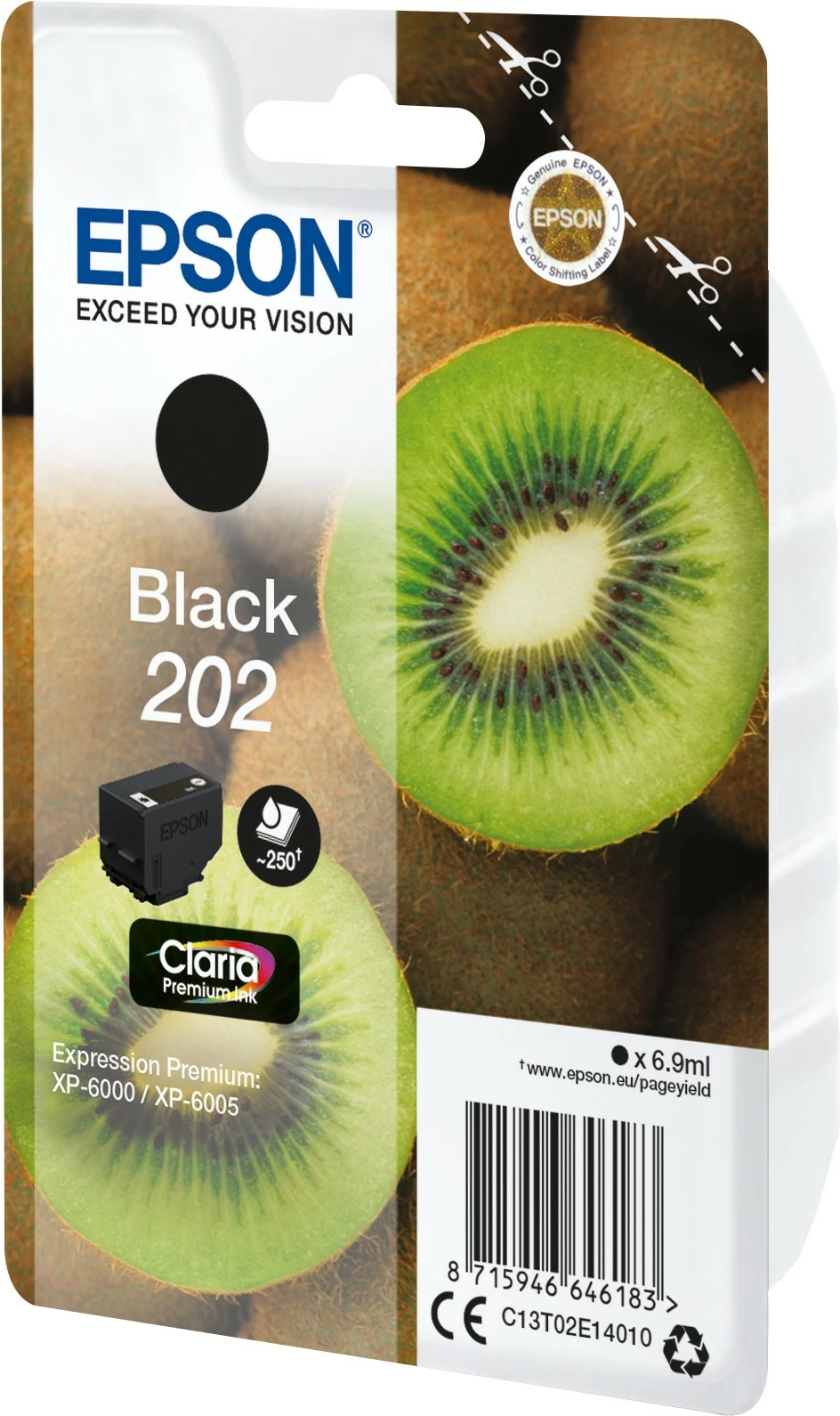 Toner Claria Premium 202 za Epson, črn, 6,9 ml, standardna zmogljivost