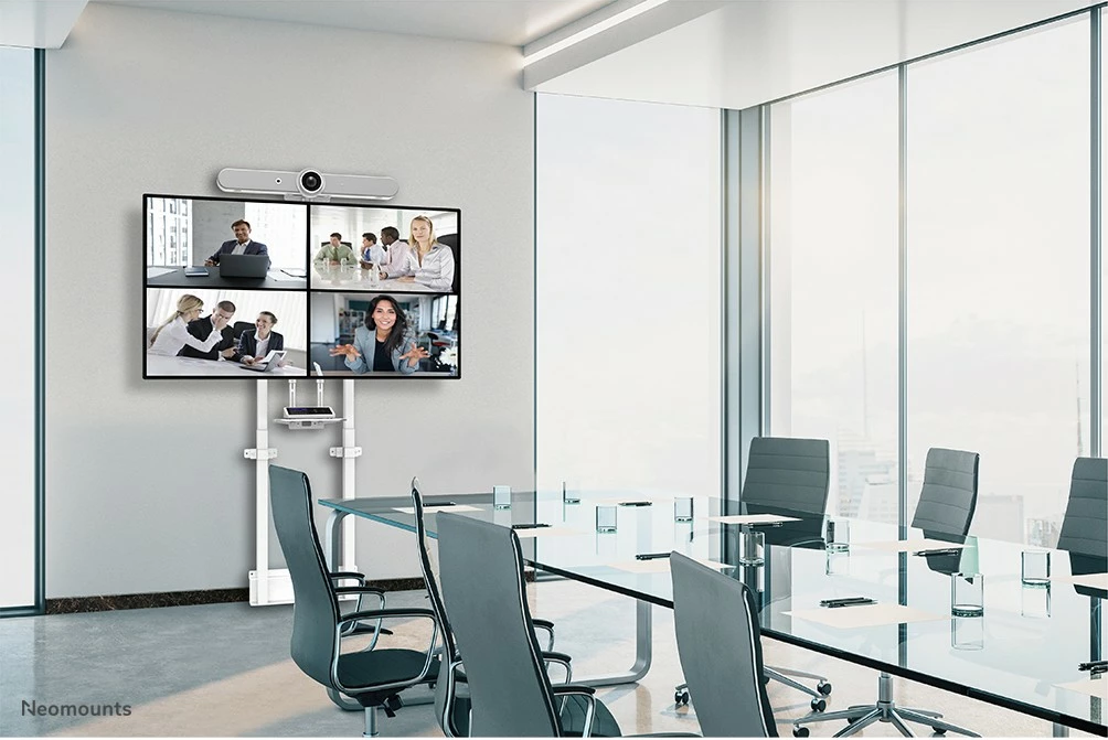 Motorni stenski nosilec za TV do 100'', Newstar WL55-875WH1, bel