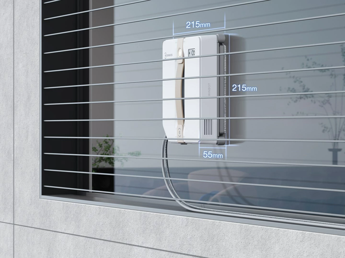 Robot za čiščenje oken Ecovacs Winbot MINI, 3000 mAh, bež