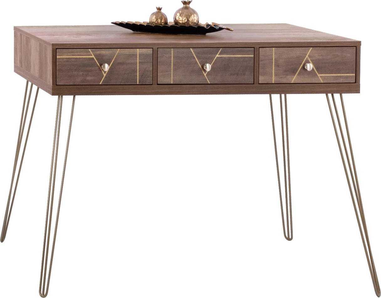 Konzola Kaitlyn FH8653 oreh z zlatom 120x55x79,5 cm