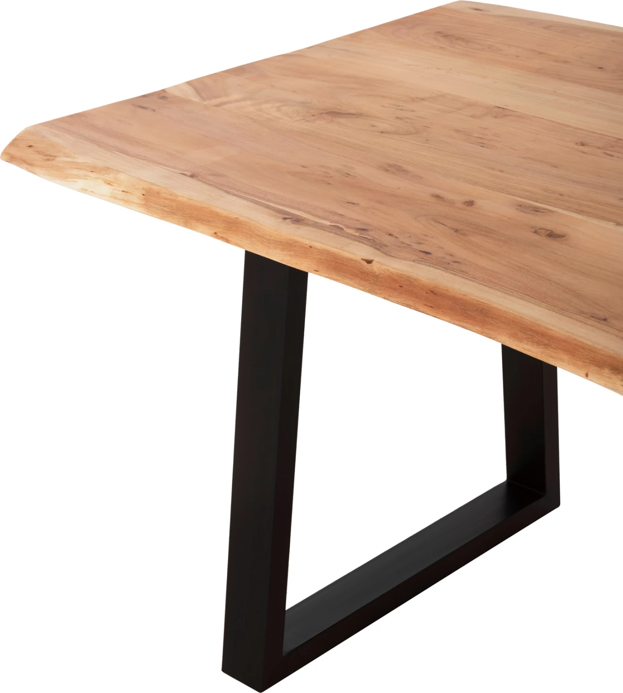 Jedilna miza MONTANA iz masivnega lesa akacije 240x101x78H cm. Debelina mizne plošče 3.5 cm