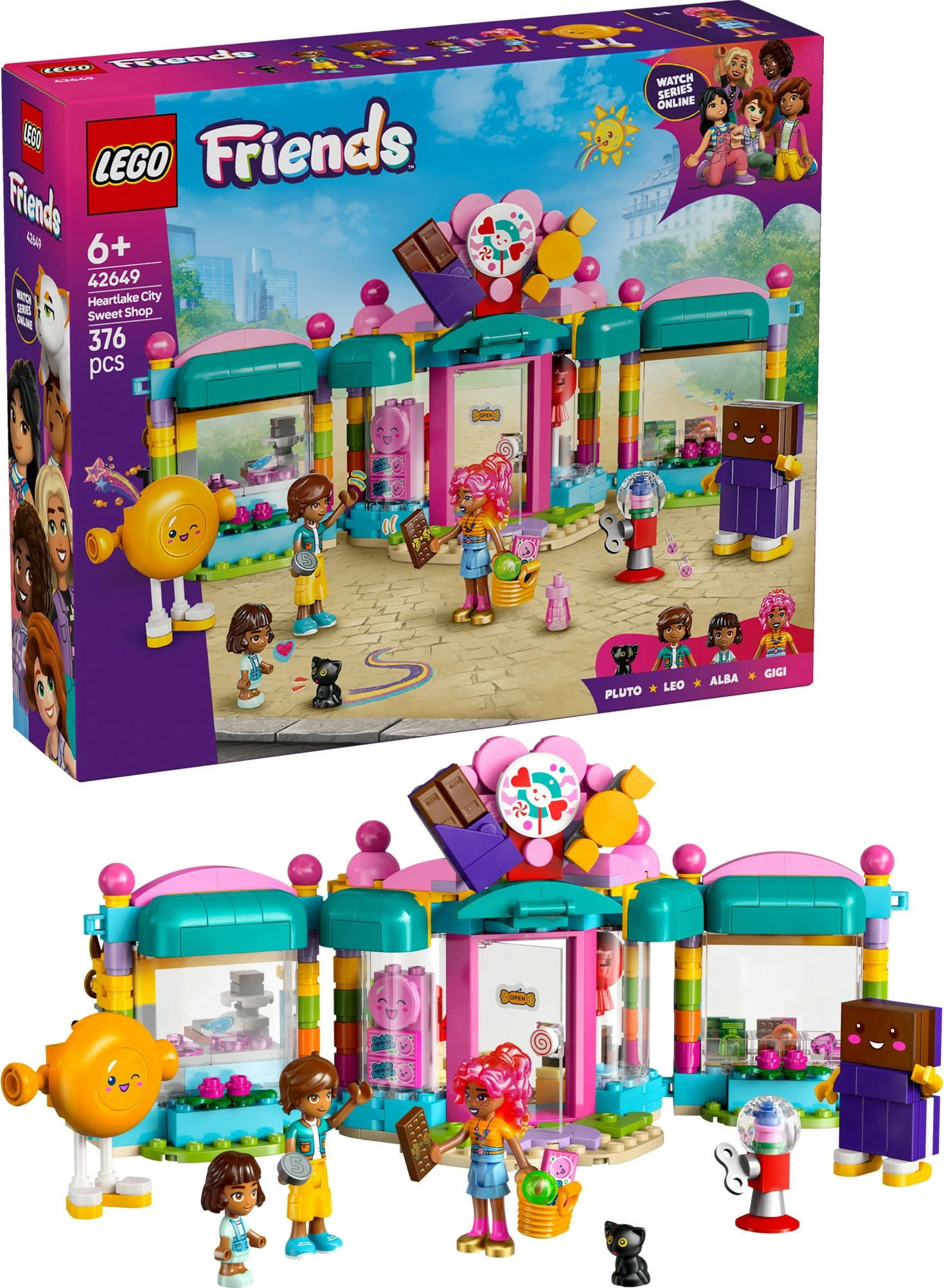 Set za gradnjo LEGO Friends Heartlake City Sweet Shop, 376 kosov, večbarven