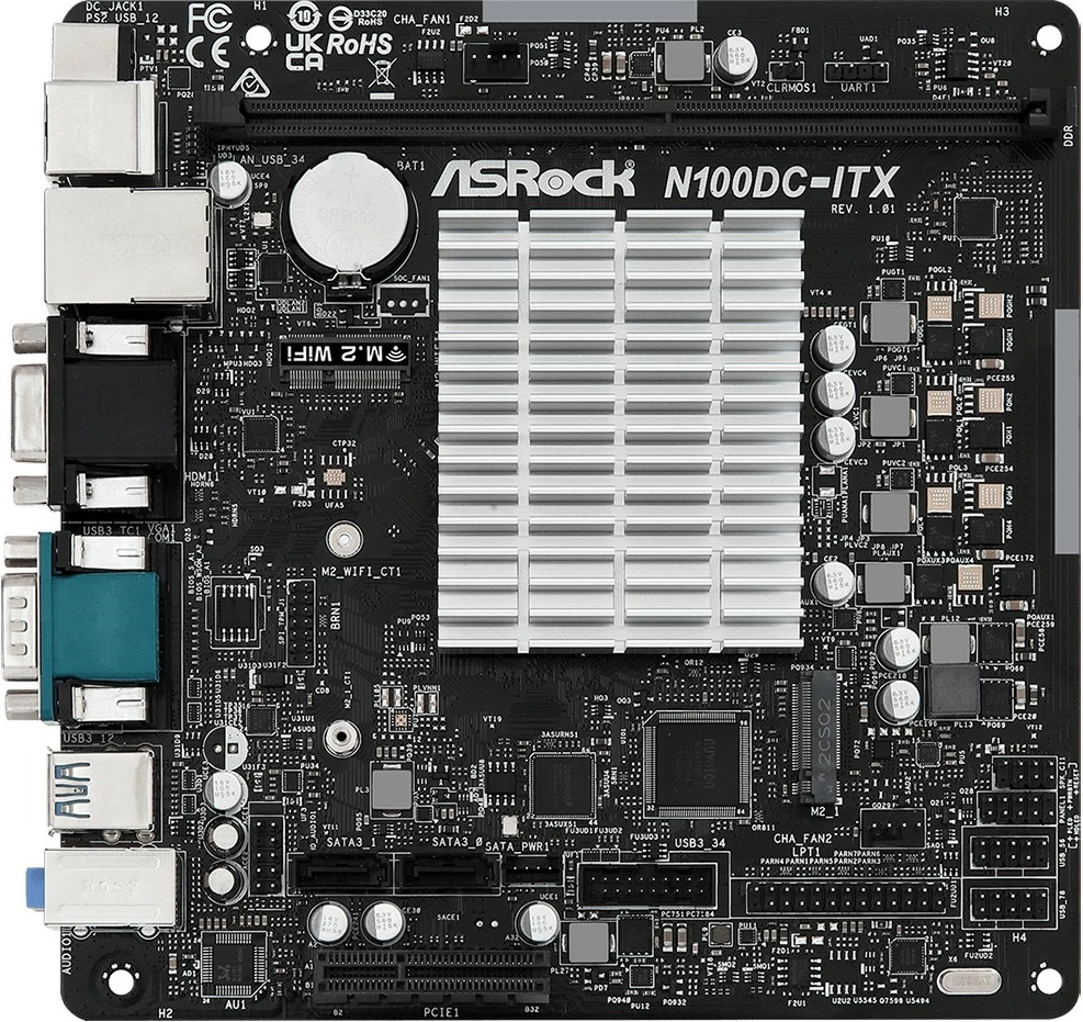 Matična plošča ASRock N100DC-ITX, Intel N100, DDR4, mini ITX
