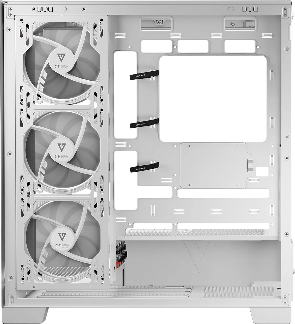 Ohišje MODECOM Volcano Space ARGB, Midi Tower, kaljeno steklo, belo