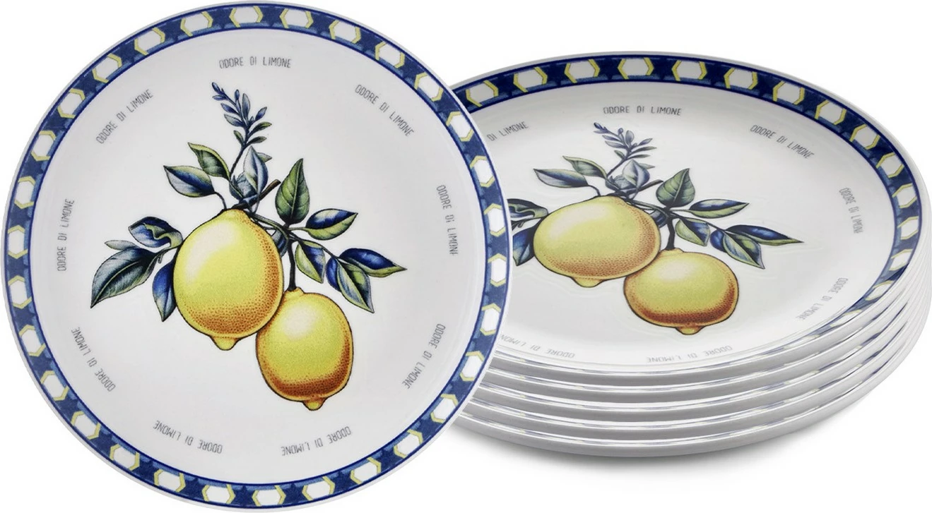 Set servisnih krožnikov za serviranje (6 kosov), Hermia Concept ODL0004, rumene barve
