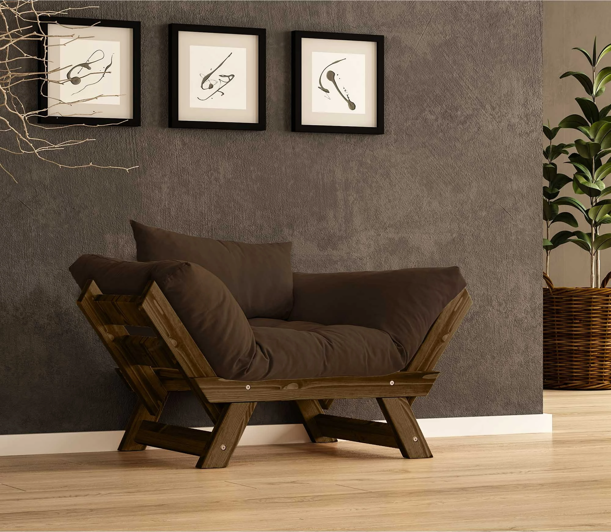 Vrtni enosedalni fotelj, orehno-rjav, Skye Decor CPT8134-140