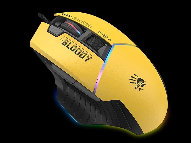 Gaming miška A4tech Bloody W95Max, USB, črno-rumena
