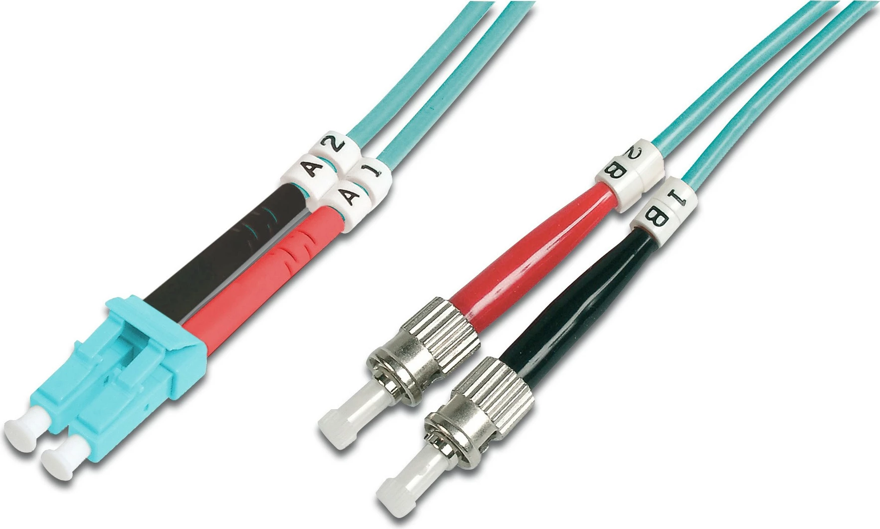 Optični kabel OM3, LC na ST, 3 m, aqua Digitus