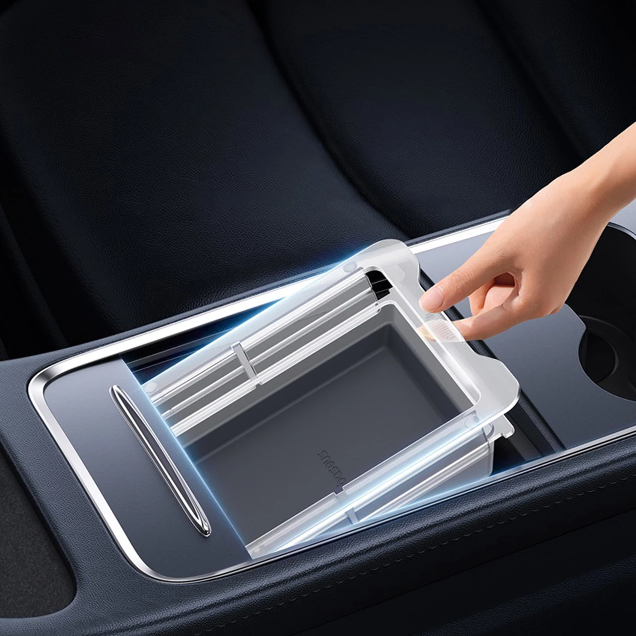 Avtomobilski organizator Baseus T-Space Series za Tesla Model 3/Y, silikon, siva