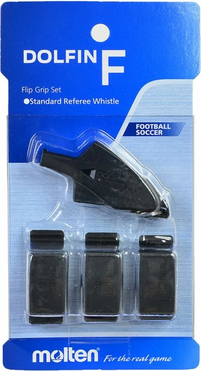 Zvižgalka za sodnike Molten DELFIN F s paščkom, črna