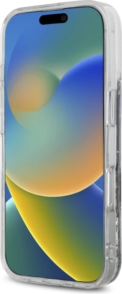 Trdi ovitek za iPhone 16 Pro 6,3" DKNY DKHCP16LLBNAEK, Liquid Glitter Arch Logo, črn