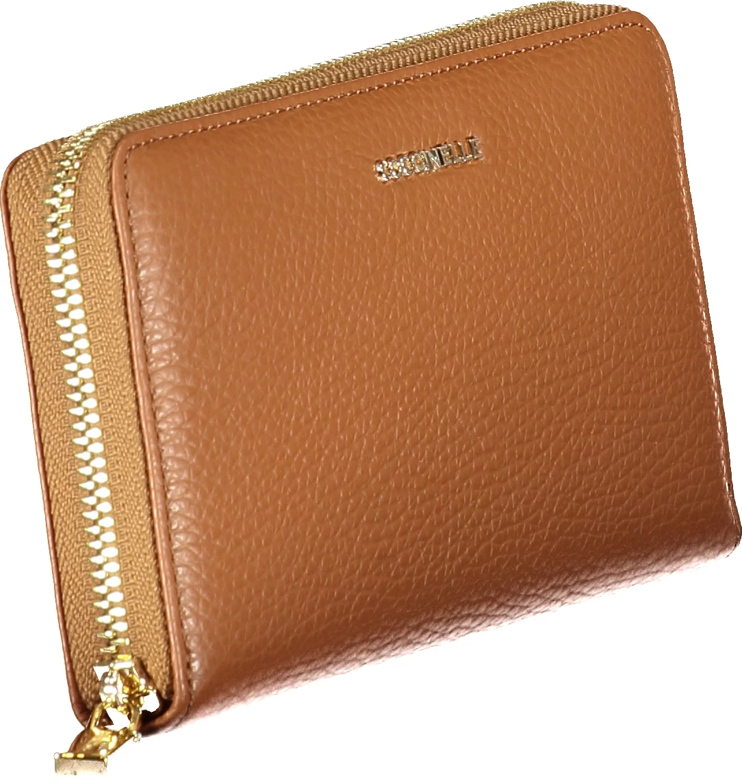 Portfelj iz prave kože, COCCINELLE, ženski, rjav