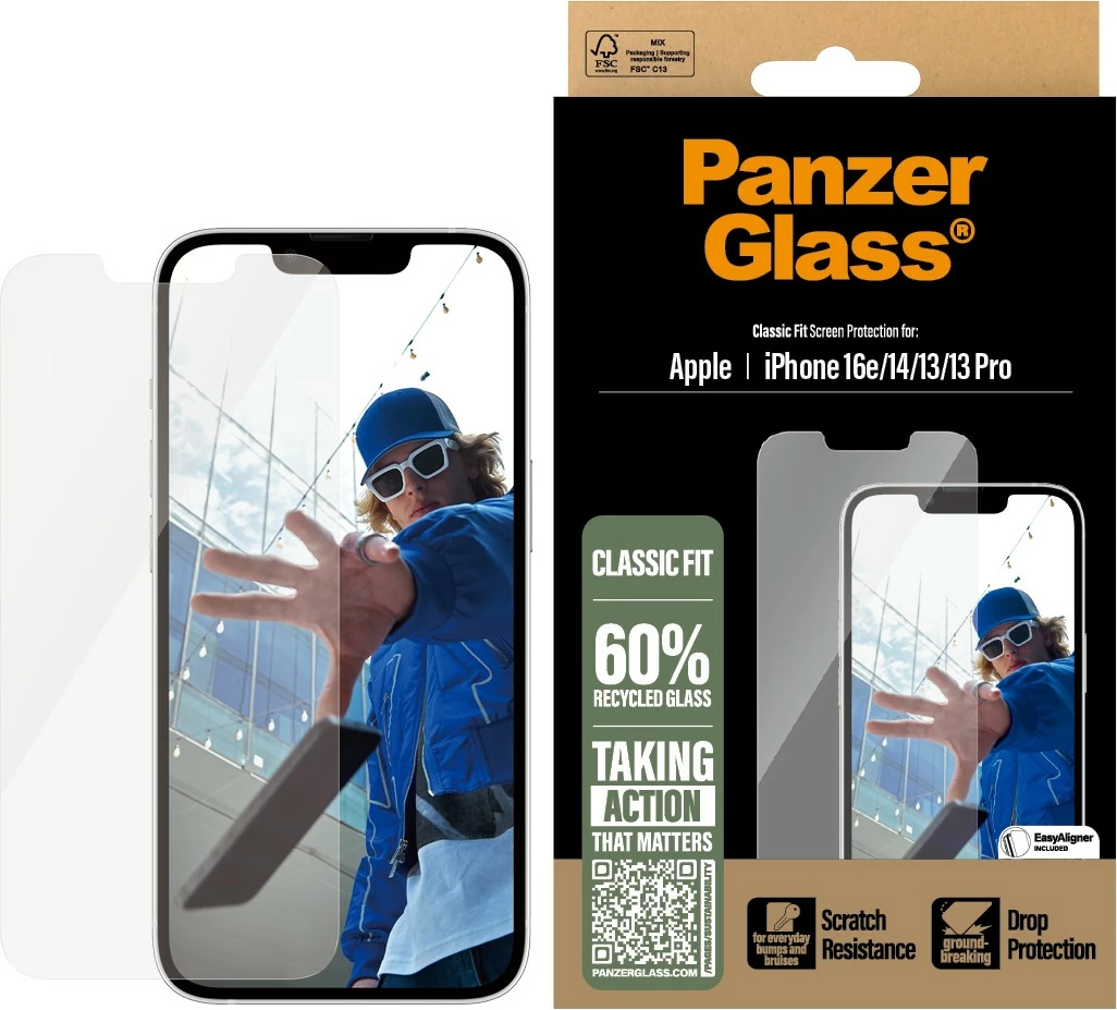 Zaščitno steklo PanzerGlass za iPhone 16e, prozorno