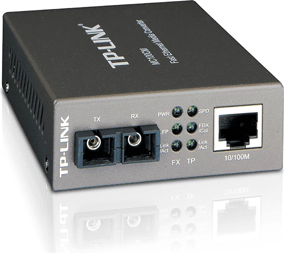 Medijski konverter TP-Link MC100CM, Fast Ethernet 10/100, SC optika na RJ45, črn