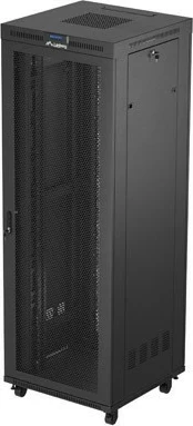 Računalniško ohišje rack 19" 47U 800x800 z perforiranimi vrati in LCD, LANBERG, črno