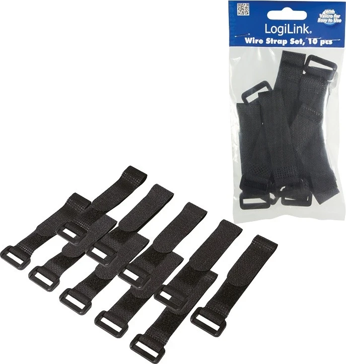 Organizatorji kablov, Logilink, črni (paket 10)