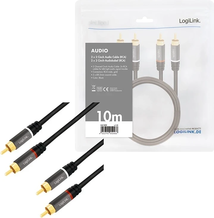 RCA kabel 10 m LogiLink