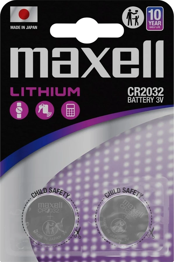 Baterija litijeva CR2032, 3 V, 2 kosa — Maxell