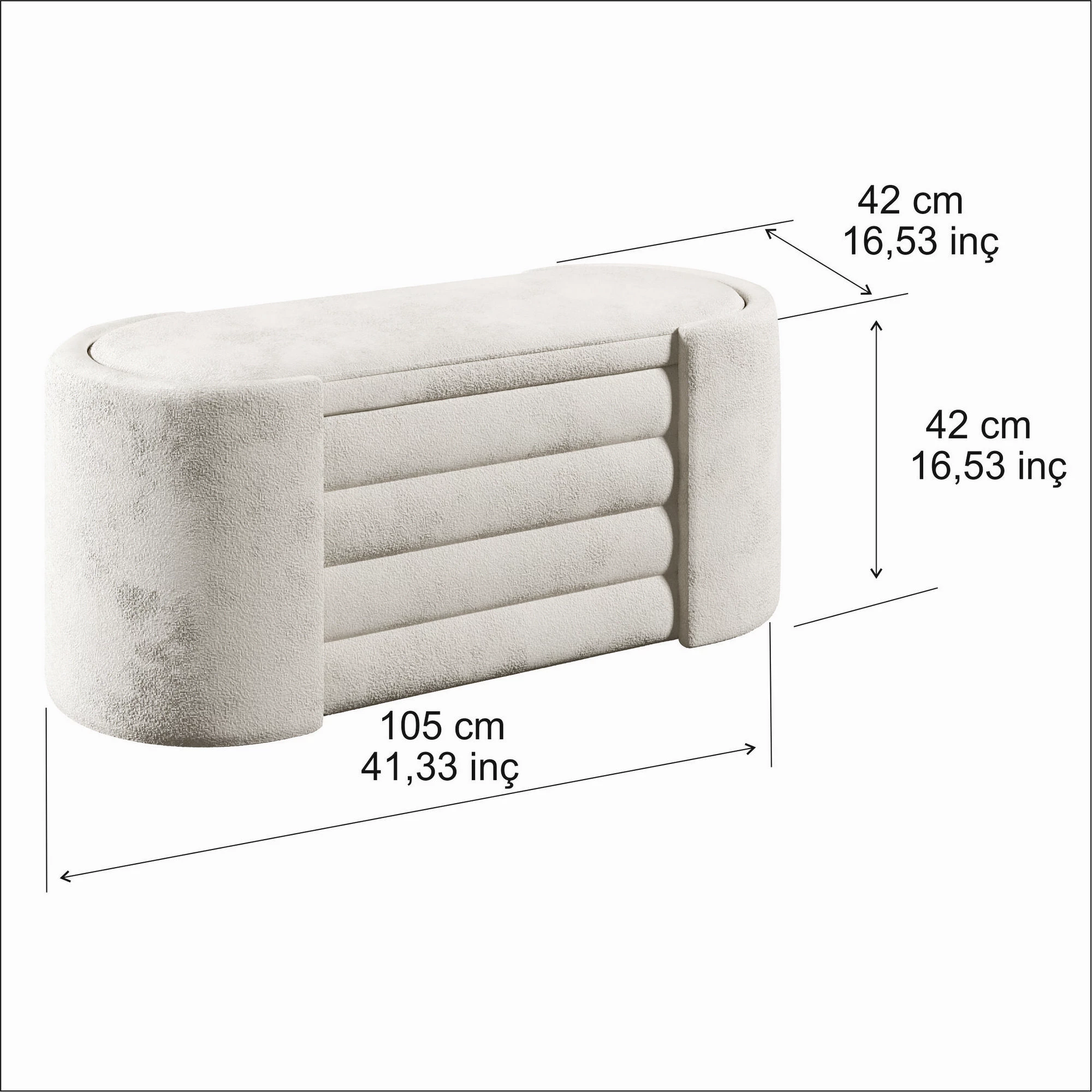 Klupa Atelier del Sofa Rosa Boxed, kremna