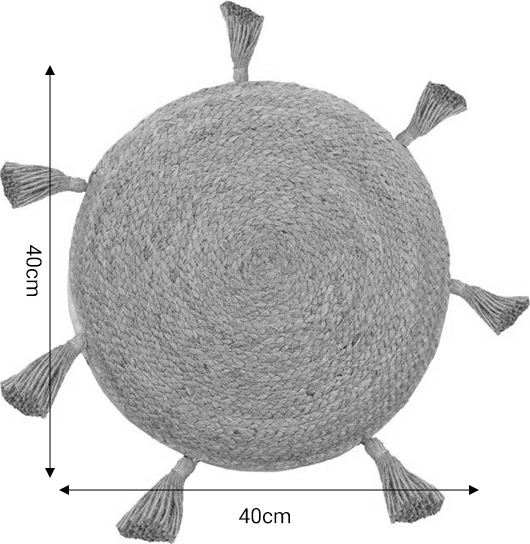 Okrogla blazina iz naravnega ecru blaga, Elefon Inart, Ø40x7,5 cm