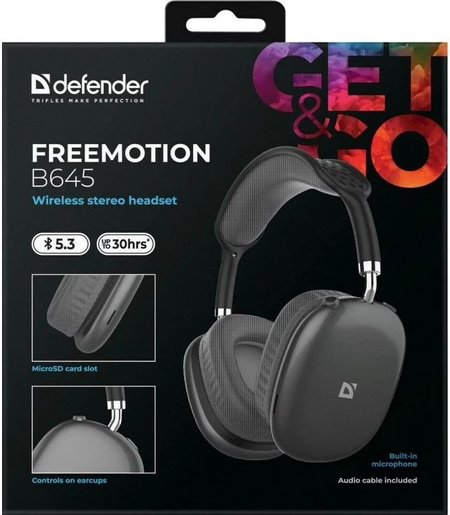 Brezžične slušalke Defender FreeMotion B645, Bluetooth, črne