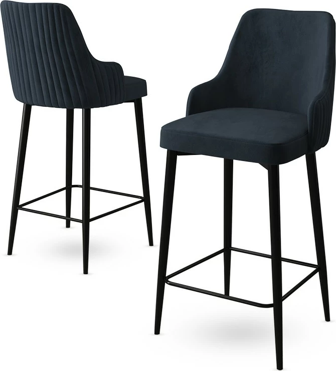 Kavčerski barski stoli (2 kos), Hanah Home Enox, antracit/črn